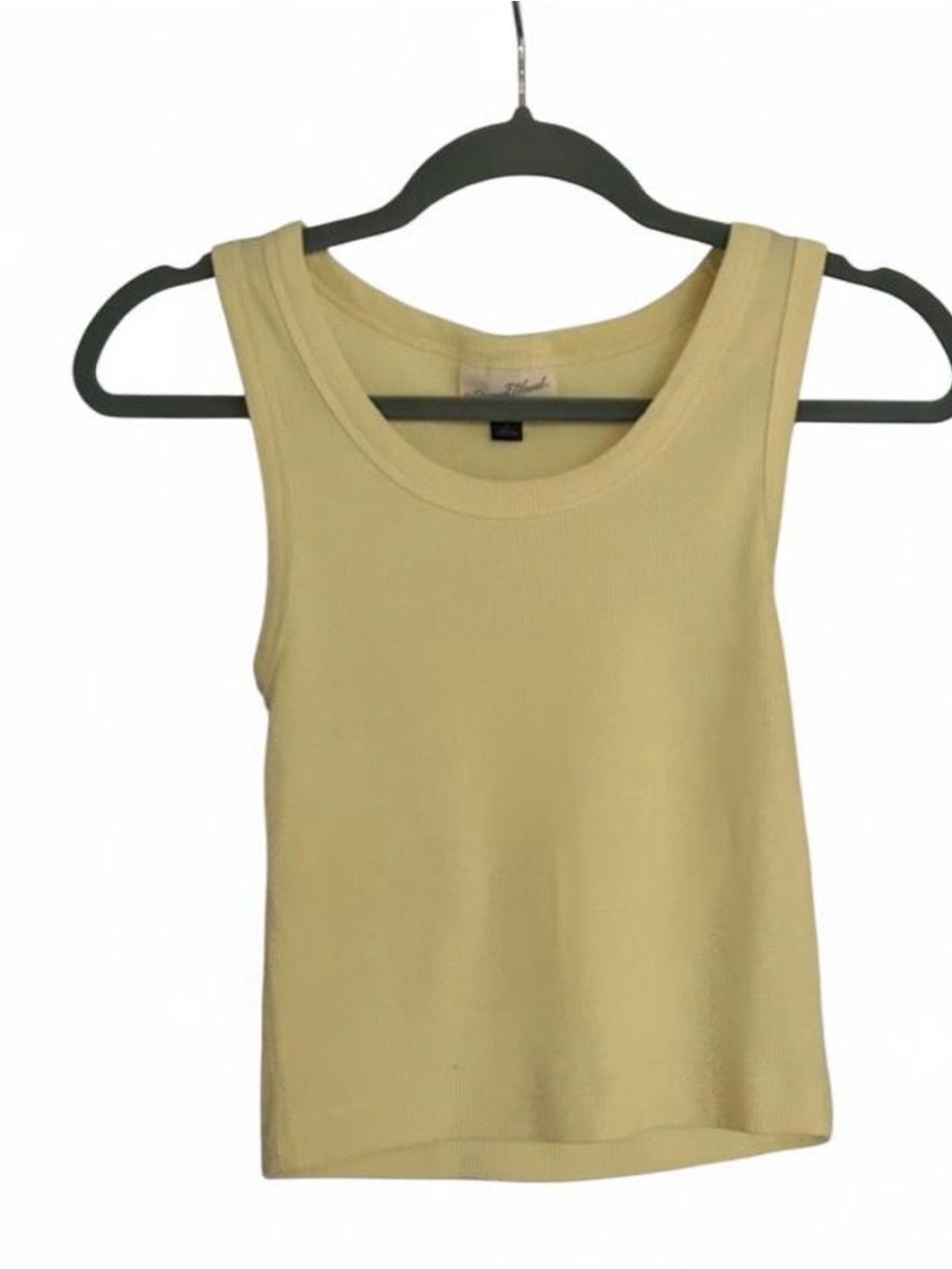 Universal Thread Pale Yellow Ribbed Tank Top